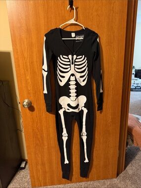 PINK Victoria's Secret Black Skeleton Onesie Pajamas